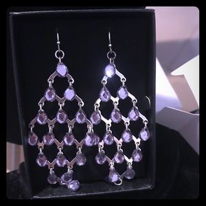 New Avon Step into Sexy Chandelier Purple Earrings